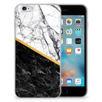 Apple iPhone 6 | 6s | TPU | Siliconen hoesje | Marmer Wit Zwart - Origineel Cadeau Man