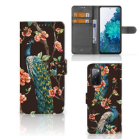 Samsung Galaxy S20 FE Telefoonhoesje met Pasjes Pauw met Bloemen