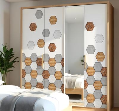 Zeshoekige tegels textuur kast stickers