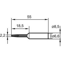 Ersa 0832KDLF Soldeerpunt Beitelvorm verlengd Grootte soldeerpunt 2.2 mm Inhoud: 1 stuk(s)