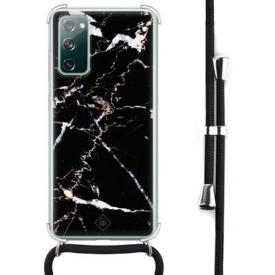 Samsung Galaxy S20 FE hoesje met koord - Marmer zwart