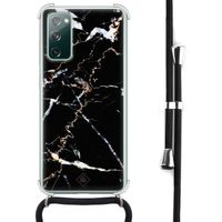 Samsung Galaxy S20 FE hoesje met koord - Marmer zwart