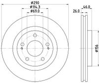 Remschijf Gecoat 54483PRO 8DD355118791 Remschijf Gecoat 54483PRO 8DD355118791