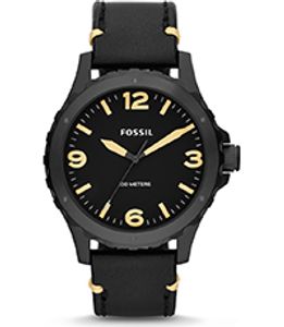Horlogeband Fossil JR1447 Leder Zwart 22mm