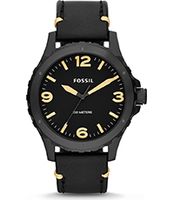 Horlogeband Fossil JR1447 Leder Zwart 22mm