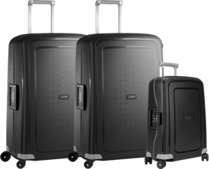 Samsonite S'cure Spinner 55+75+75cm Black kofferset