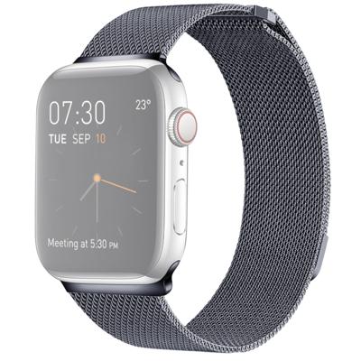 Milanese lus magnetische roestvrijstalen horlogeband voor Apple Watch serie & 40mm/3 & 2 & 1 38mm (donkergrijs)