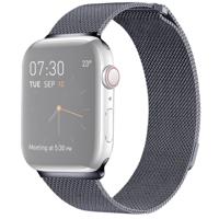 Milanese lus magnetische roestvrijstalen horlogeband voor Apple Watch serie & 40mm/3 & 2 & 1 38mm (donkergrijs)