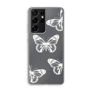 White butterfly: Samsung Galaxy S21 Ultra Transparant Hoesje