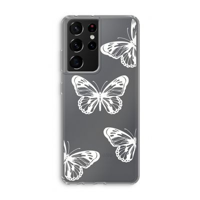 White butterfly: Samsung Galaxy S21 Ultra Transparant Hoesje