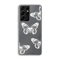White butterfly: Samsung Galaxy S21 Ultra Transparant Hoesje