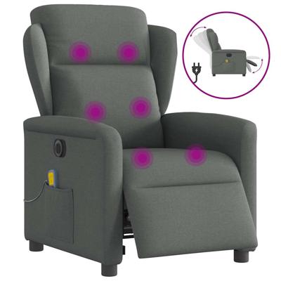 Massagestoel elektrisch verstelbaar stof donkergrijs