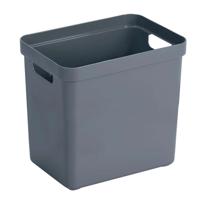 Leen Bakker - Sigma Home Box 25 Liter - Donker Grijs - 36,3x25x35 Cm - Kunststof/Polypropyleen - Blauw