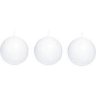 Trend Candles Bolkaars glad - 3x - wit - 7 cm - 16 branduren - ronde kaarsen