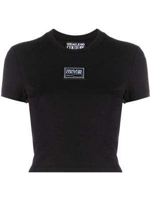 Versace Jeans Couture haut crop à patch logo - Noir