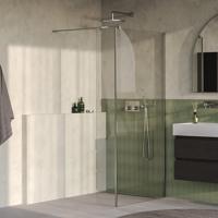 BRAUER Oblivion Inloopdouche - 90x200cm - 30cm zijwand - glascoating - helder glas - Geborsteld RVS PVD GS-OBI2H9030200NG