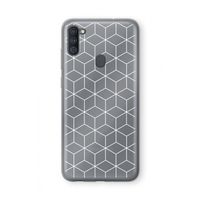 Zwart-witte kubussen: Samsung Galaxy A11 Transparant Hoesje