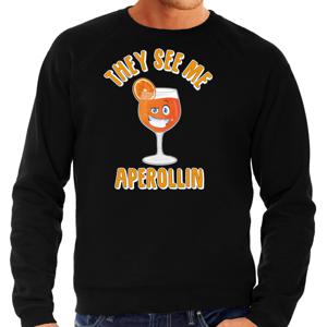 Apres ski sweater voor heren - aperol spritz - zwart - apres ski/wintersport - skien