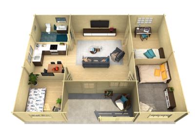 Blokhut - Tuinhuis Extremadura | 44 mm | honinggeel geïmpregneerd