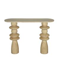 Callain Natuurlijke Mango Houten Wandtafel Marmer Ovaal