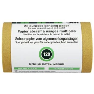 3M aluminium oxide schuurrol medium - P120 - 115mmx2.5m - 911525CL120