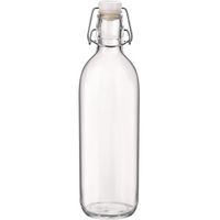1x Limonadeflessen/waterflessen transparant 1 liter 28 cm   -