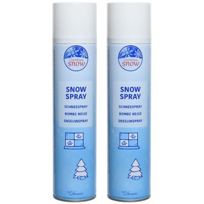 2x Sneeuwspray/spuitsneeuw bussen 400 ml