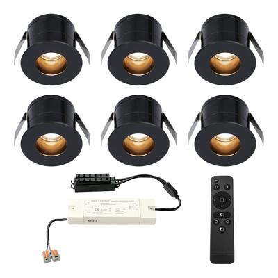 Set van 6 Olivia LED Mini Inbouwspots met Trafo - 12 Volt 3 Watt 150 lumen - Dimbaar - Verzonken - Plat 36mm - 2700K - IP44 waterdicht - Zwart - Veranda Spotjes - Overkapping Spotjes Set van 6 Olivia LED Mini Inbouwspots met Trafo - 12 Volt 3 Watt 150 lumen - Dimbaar - Verzonken - Plat 36mm - 2700K - IP44 waterdicht - Zwart - Veranda Spotjes - Overkapping Spotjes