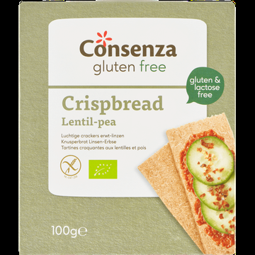 Consenza Gluten Free Luchtige Crackers ErwtLinzen 100 g bij Jumbo