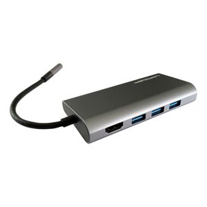 LC-Power LC-HUB-C-MULTI-5 laptop dock & poortreplicator Bedraad USB 3.2 Gen 1 (3.1 Gen 1) Type-C Antraciet, Zwart