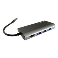 LC-Power LC-HUB-C-MULTI-5 laptop dock & poortreplicator Bedraad USB 3.2 Gen 1 (3.1 Gen 1) Type-C Antraciet, Zwart