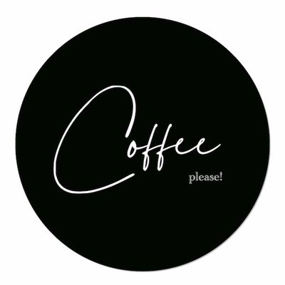 Muurcirkel Coffee Please zwart 20 Aluminium Ophangsysteem