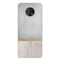 Nokia G50 Bumper Hoesje Wood Concrete - thumbnail