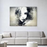 Urban Cotton Wandkleed 'The Look' 110 x 145cm in Frame - black