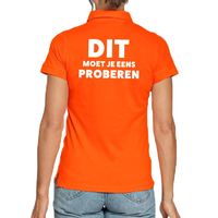 Dit moet je eens proberen beurs/evenementen polo shirt oranje da