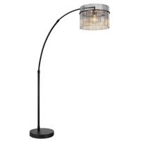 Globo Zwarte vloerlampGorley met smoke glas - 15698S1