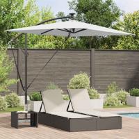 Cantilever Banana Parasol met slot Zand 294 x 200 x 254 cm