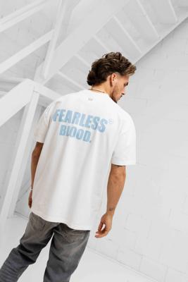 Fearless Blood Leader Club Washed T-Shirt Heren Wit/Blauw - Maat XL - Kleur: Wit | Soccerfanshop