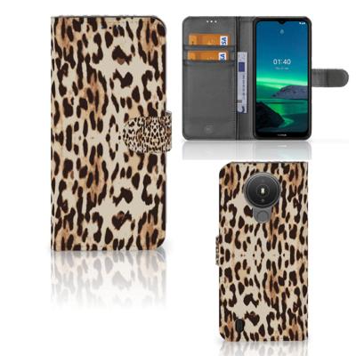 Nokia 1.4 | Telefoonhoesje | Met pasjeshouder | Leopard