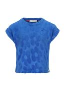 LOOXS Little Zomer top meisjes jaquard bloemen terry - blauw