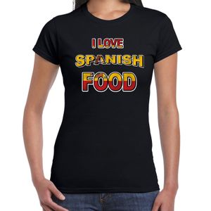 I love Spanish food t-shirt zwart voor dames