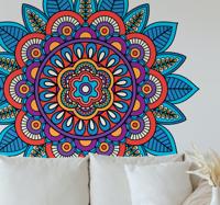 Stickers bloemenpatroon Heldere kleurrijke mandala