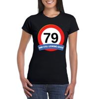 Verjaardag cadeau shirt - 79 jaar and still looking good t-shirt - zwart - dames - Leefijd thema
