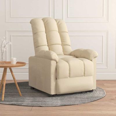 Fauteuil verstelbaar stof crèmekleurig