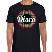 Disco verkleed t-shirt zwart voor heren - 70s, 80s party verkleed outfit - thumbnail