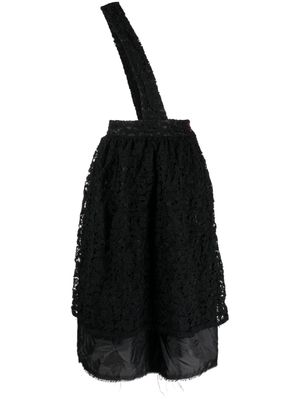 Comme Des Garçons Comme Des Garçons jupe taille-haute à fleurs en dentelle - Noir