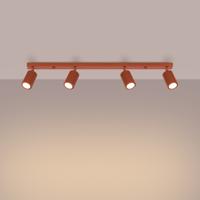Plafondlamp KARBON 4L rood oker