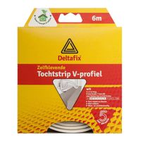 Tochtstrip - tochtwering - wit - zelfklevend - V-profiel - 6 m x 9 mm x 7 mm - Tochtstrippen - thumbnail