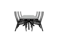 Qopps Vakio tuintafel met 6 Palsa gasveer verstelbare tuinstoel