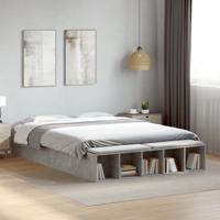 Bedframe bewerkt hout betongrijs 160x200 cm